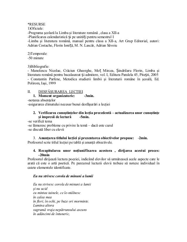 Proiect Didactic