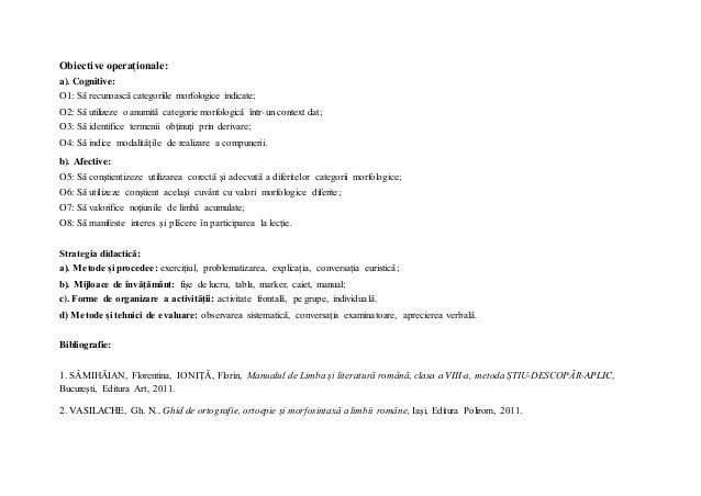 Proiect Didactic Cls A Viii A Derivare