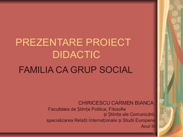 Proiect Didactic