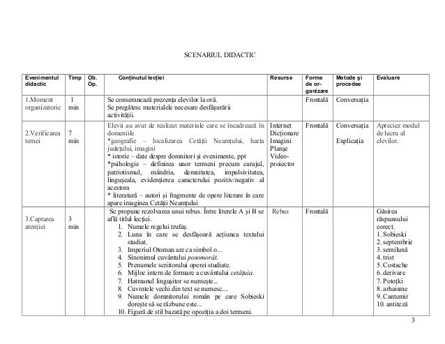 Proiectul Didactic