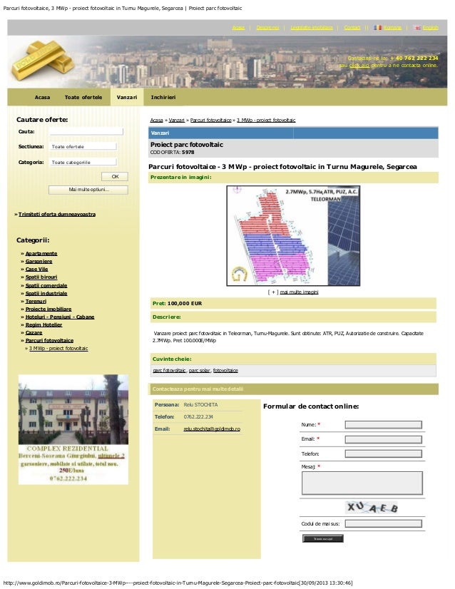 Proiect Parc Fotovoltaic