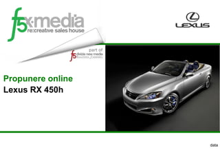 Propunere online
Lexus RX 450h




                   data
 