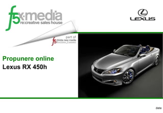 data Propunere online Lexus RX 450h 