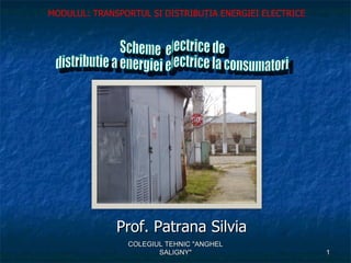 MODULUL: TRANSPORTUL ȘI DISTRIBUȚIA ENERGIEI ELECTRICE




              Prof. Patrana Silvia
                COLEGIUL TEHNIC "ANGHEL
                       SALIGNY"                          1
 