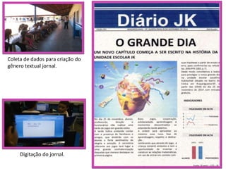 Coleta de dados para criação do 
gênero textual jornal. 
Digitação do jornal. 
 