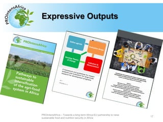 Type your text hereExpressive Outputs
17
PROIntensAfrica – Towards a long-term Africa-EU partnership to raise
sustainable food and nutrition security in Africa
 