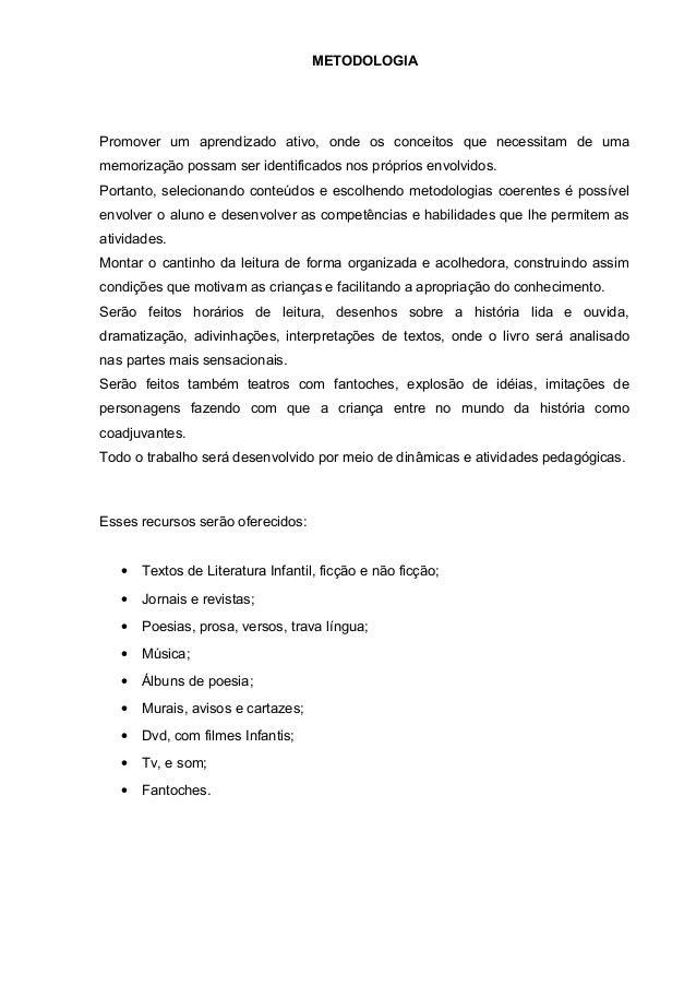 Metodologia de um relatorio Metodologia de um relatorio