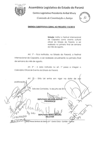 Proj 113 -_dep_gilberto_ribeiro - Deputado Gilberto Ribeiro