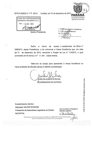 Proj 113 -_dep_gilberto_ribeiro - Deputado Gilberto Ribeiro