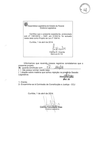 Proj 154 dep_gilberto_ribeiro - Deputado Gilberto Ribeiro