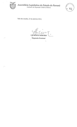 Proj 187 dep_gilberto_ribeiro - Deputado Gilberto Ribeiro