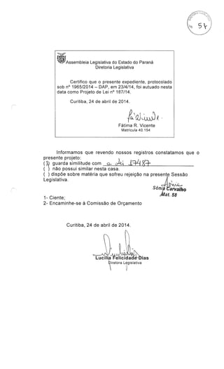 Proj 187 dep_gilberto_ribeiro - Deputado Gilberto Ribeiro