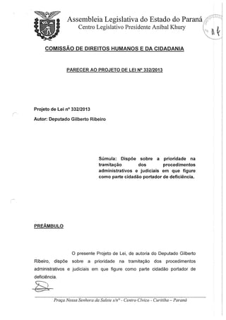 Proj 332 dep_ gilberto_ribeiro - Deputado Gilberto Ribeiro