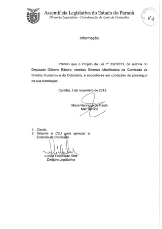 Proj 332 dep_ gilberto_ribeiro - Deputado Gilberto Ribeiro