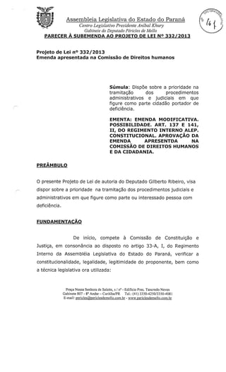 Proj 332 dep_ gilberto_ribeiro - Deputado Gilberto Ribeiro