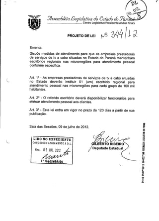 Proj 344 -_dep_gilberto_ribeiro - Deputado Gilberto Ribeiro