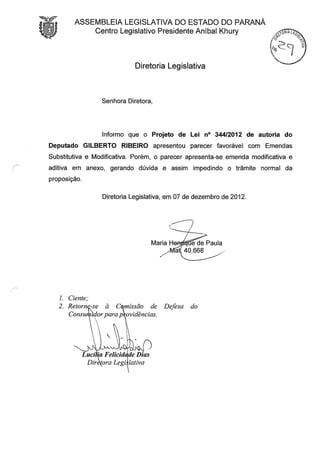 Proj 344 -_dep_gilberto_ribeiro - Deputado Gilberto Ribeiro