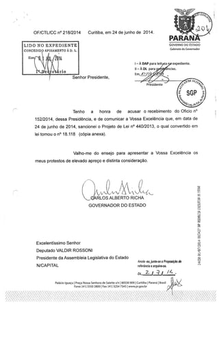 Proj 440 dep_ gilberto_ribeiro -Deputado Gilberto Ribeiro