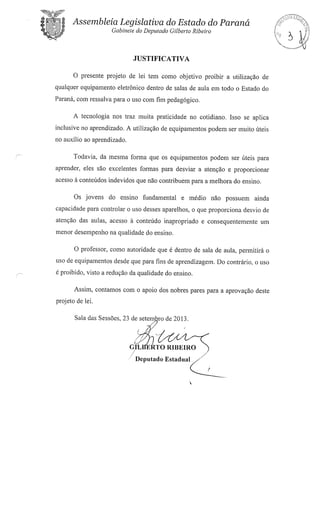 Proj 440 dep_ gilberto_ribeiro -Deputado Gilberto Ribeiro