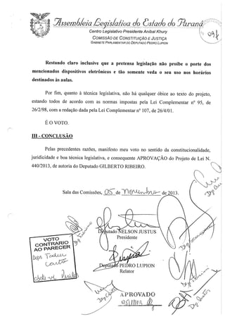 Proj 440 dep_ gilberto_ribeiro -Deputado Gilberto Ribeiro