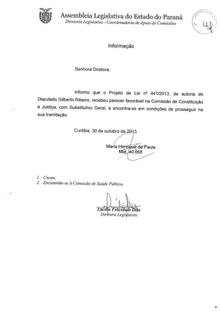 Proj 441 dep_ gilberto_ribeiro - Deputado Gilberto Ribeiro