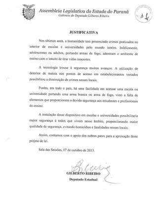 Proj 487 dep_ gilberto_ribeiro - Deputado Gilberto Ribeiro