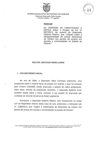 Proj 487 dep_ gilberto_ribeiro - Deputado Gilberto Ribeiro