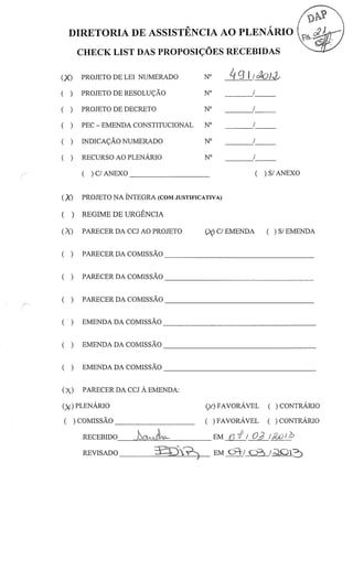 Proj 491 -_dep_gilberto_ribeiro - Deputado Gilberto Ribeiro