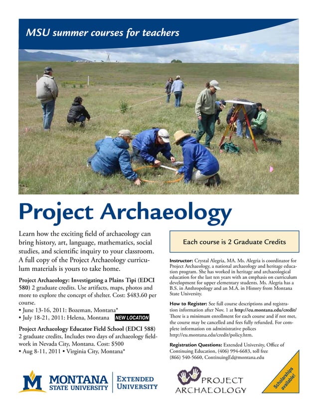 Project Archaeology at MSU, Summer 2011 PDF