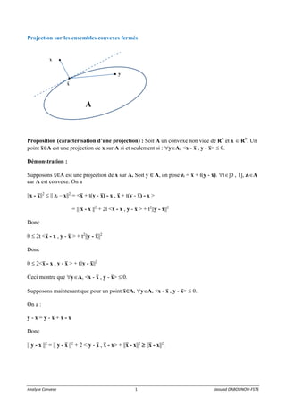 Projection sur les ensembles convexes fermés
