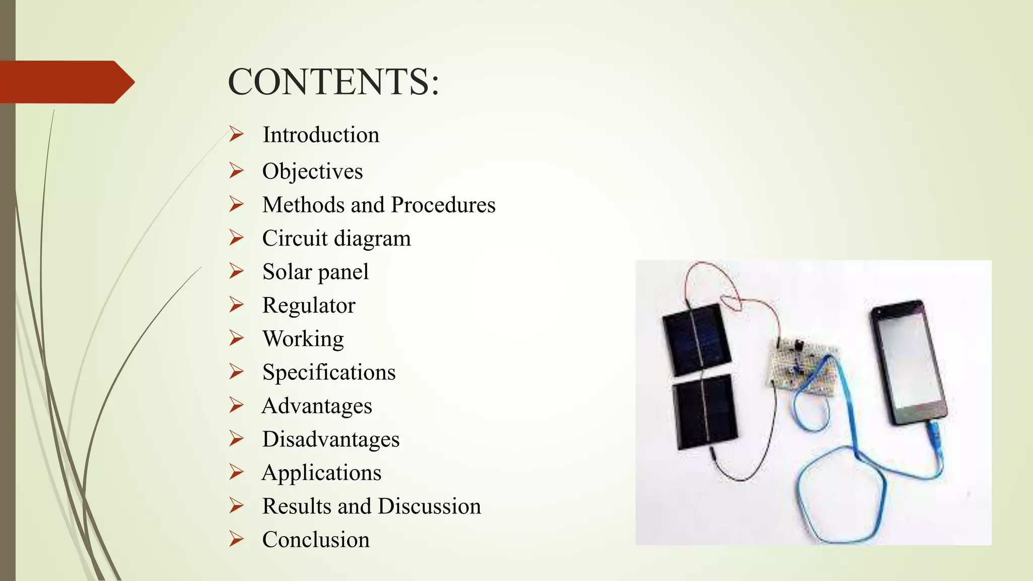 solar mobile charges PPT