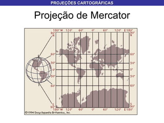 Projeção de Mercator PROJEÇÕES CARTOGRÁFICAS 