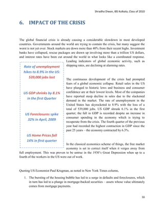 Global Financial Crisis and its Impact on the Indian Economy | PDF