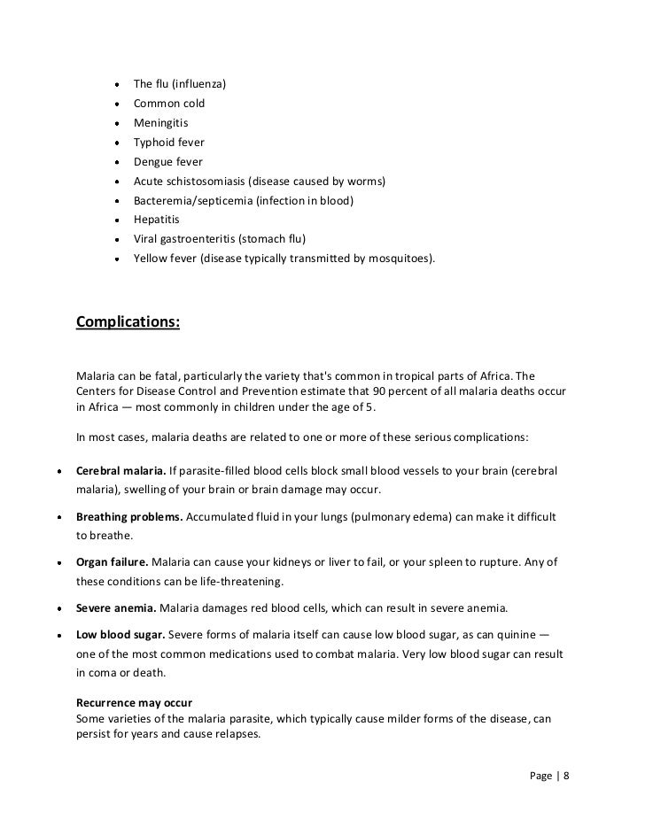 Essay about malaria