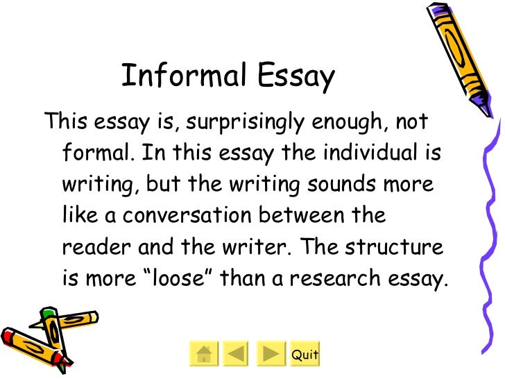 Informal essay example