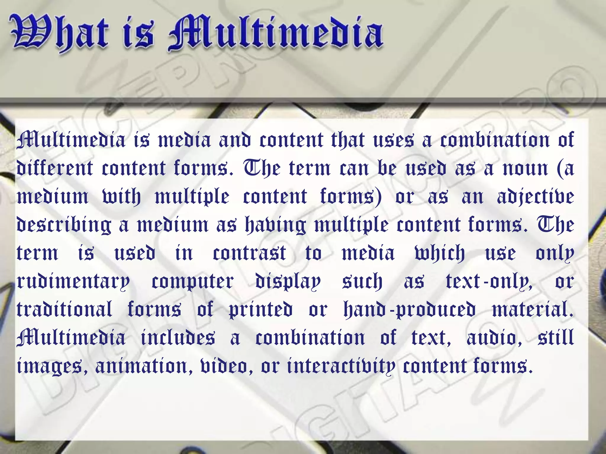 History of Multimedia | PPTX