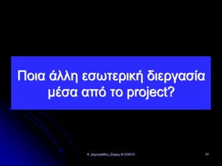 Ποια άλλη εσωτερική διεργασία
μέσα από το project?

Κ. Δημητριάδου_Σέρρες 6/12/2013

37

 