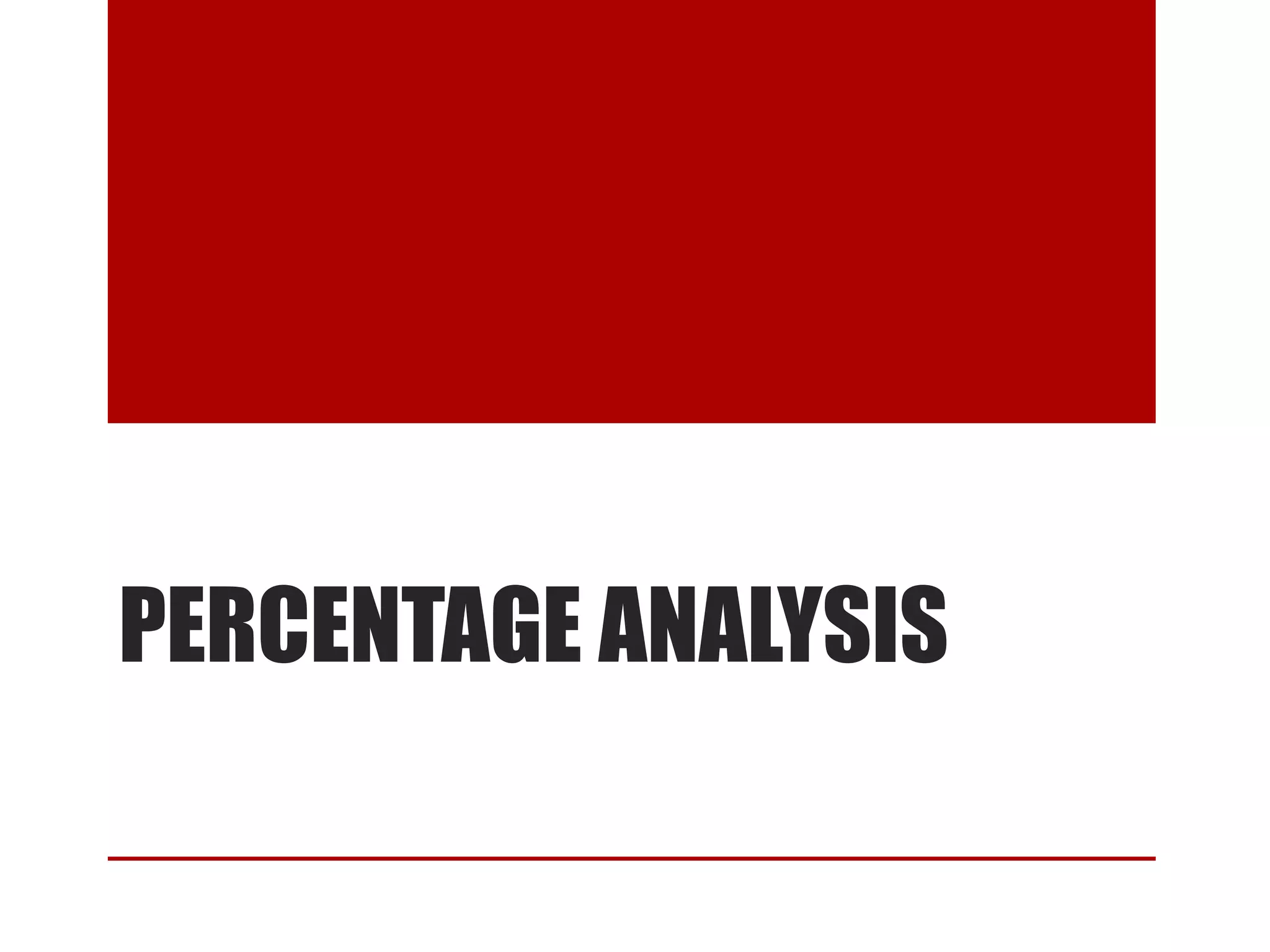 PERCENTAGE ANALYSIS

 