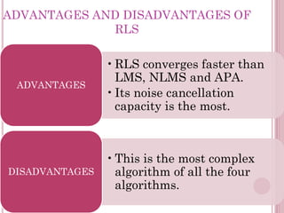 Noice canclellation using adaptive filters with adpative algorithms(LMS ...