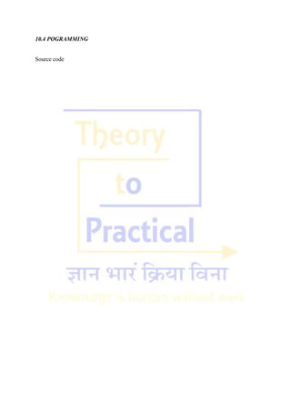 10.4 POGRAMMING
Source code
 