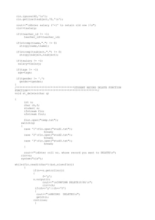 Student teacher database management | TXT