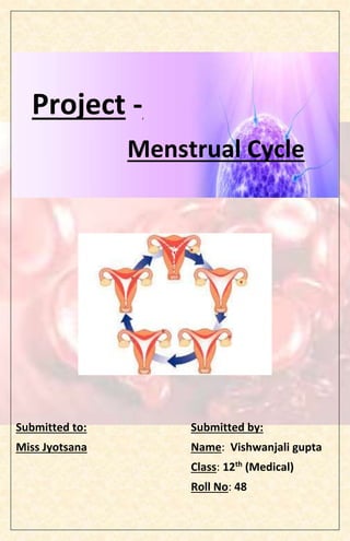 Project -
Menstrual Cycle
Submitted to: Submitted by:
Miss Jyotsana Name: Vishwanjali gupta
Class: 12th
(Medical)
Roll No: 48
 