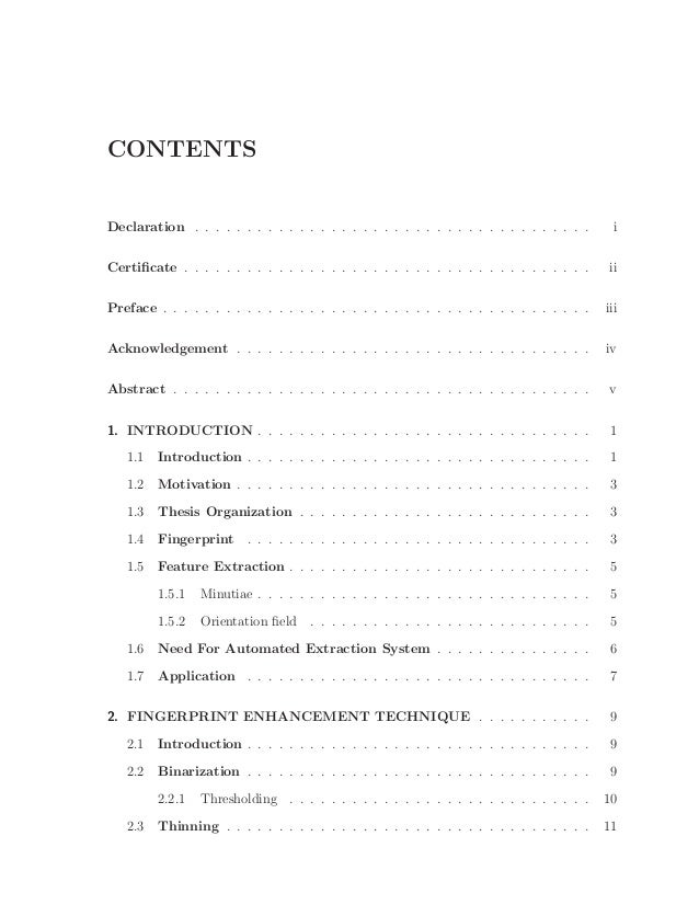 Automatic fingerprint identification system thesis