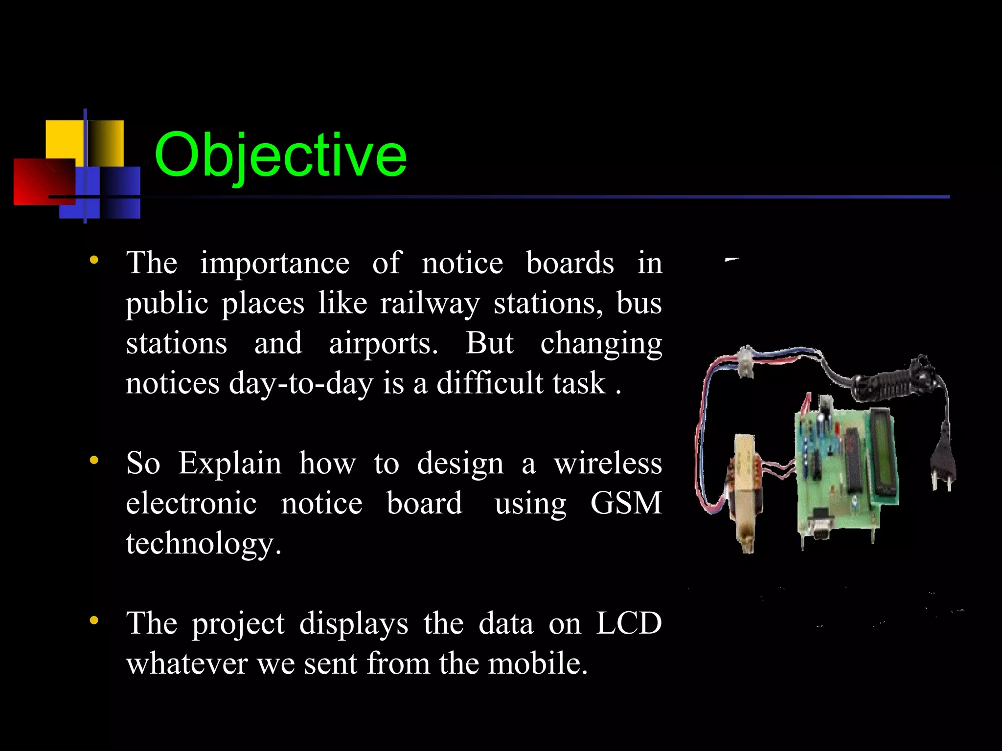 wireless electronics notice board using GSM | PPT | Computer ...