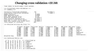 Changing cross validation =20 J48
 