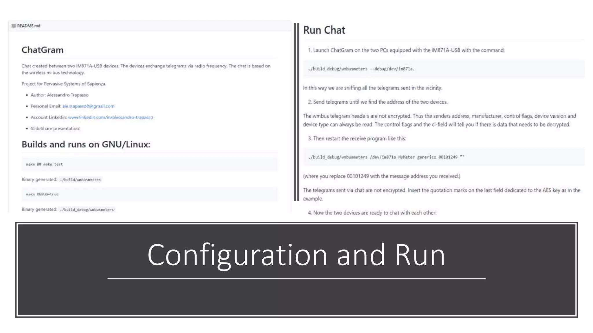 Configuration and Run
 