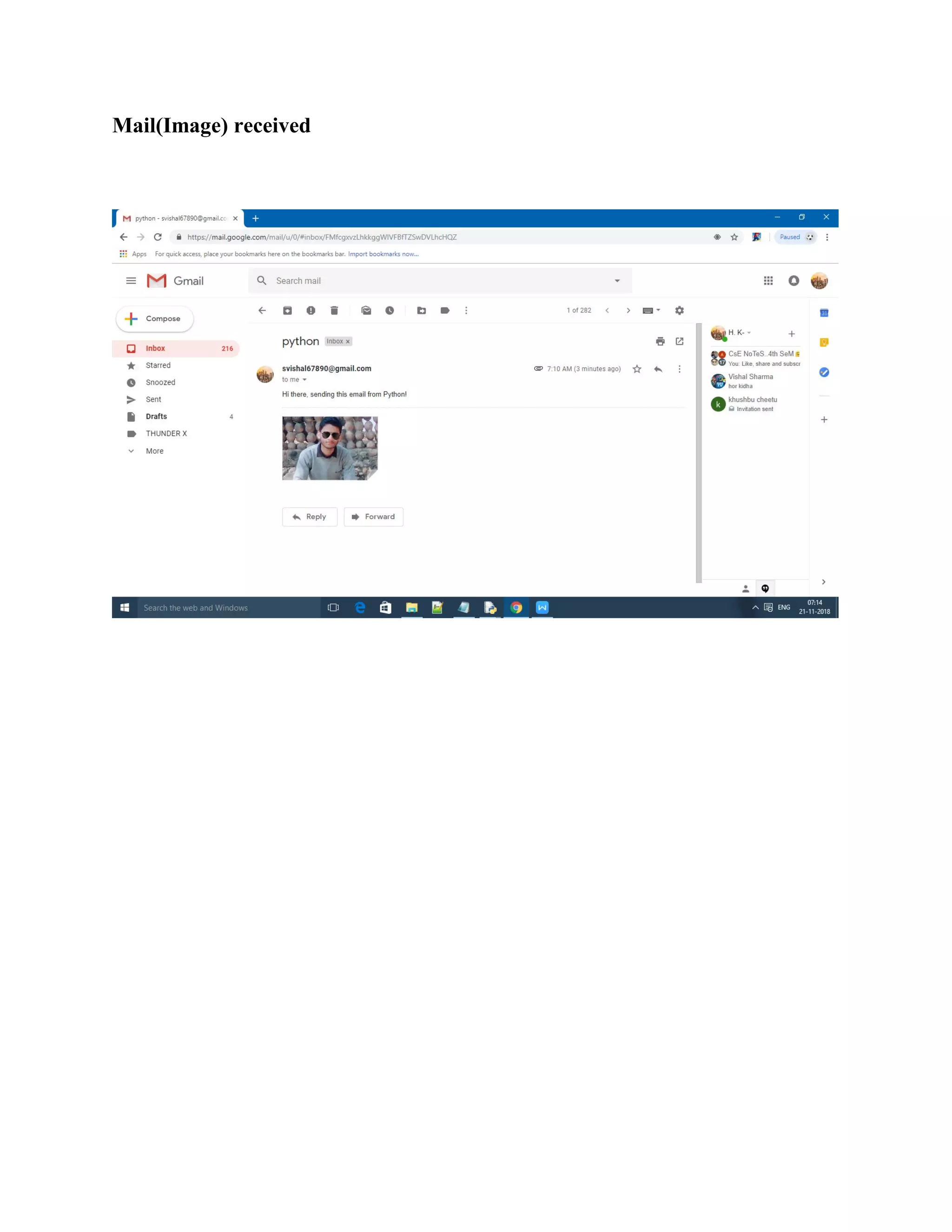 Mail(Image) received
 