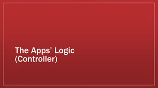 The Apps’ Logic
(Controller)
 