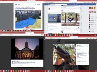 Age Distribution Gender
Distribution
Primary Social
Network
Primary Need Secondary Need
70%-18-24 55%- Female 60%- Facebook Finding information
about UF because
they are or wish to
be affiliated with
the organization.
Finding information
about events they
wish to attend at
UF.
20%-25-40 45%- Male 30%- Twitter
10%-40-55 10%-Instagram
 