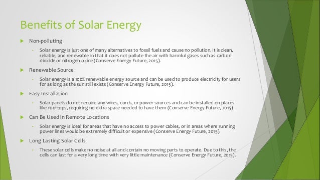 Benefits solar panels essay